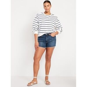 Old Navy High Rise O.G Straight Secret Smooth Pockets‎ Distressed Jean Shorts